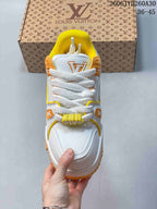 Louis Vuitton Trainer Maxi Low-Top Sneakers, White and Yellow