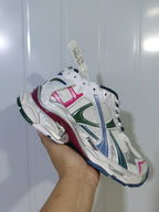 Puma 9934 Mesh Running Sneakers White Green Blue Pink
