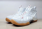 Nike Foamposite Pro White Sneakers with Gum Sole