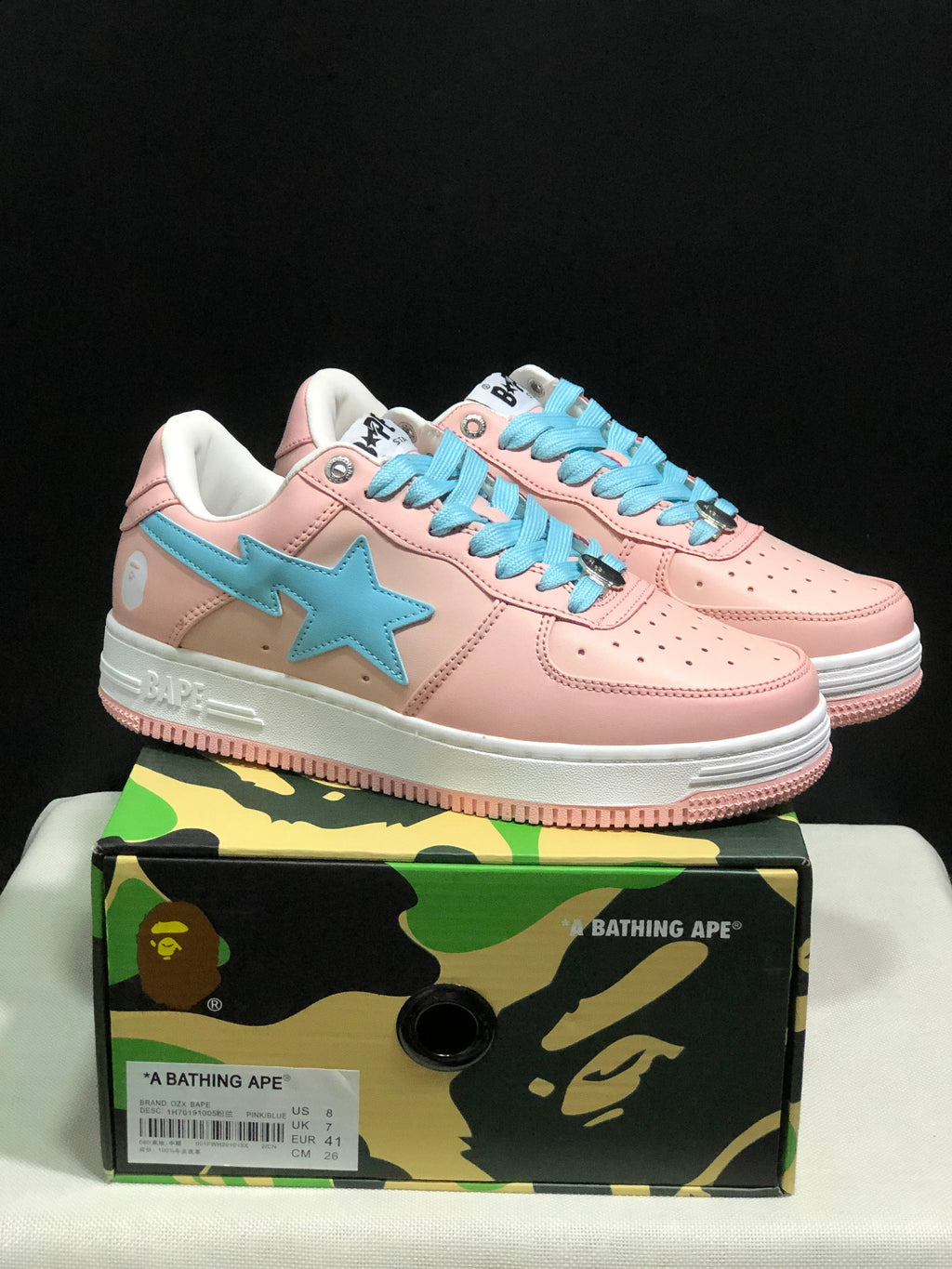 Bape Sta Low-Top Sneakers Pink Blue