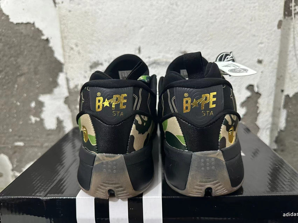 BAPE STA Camo Sneakers in Black and Green