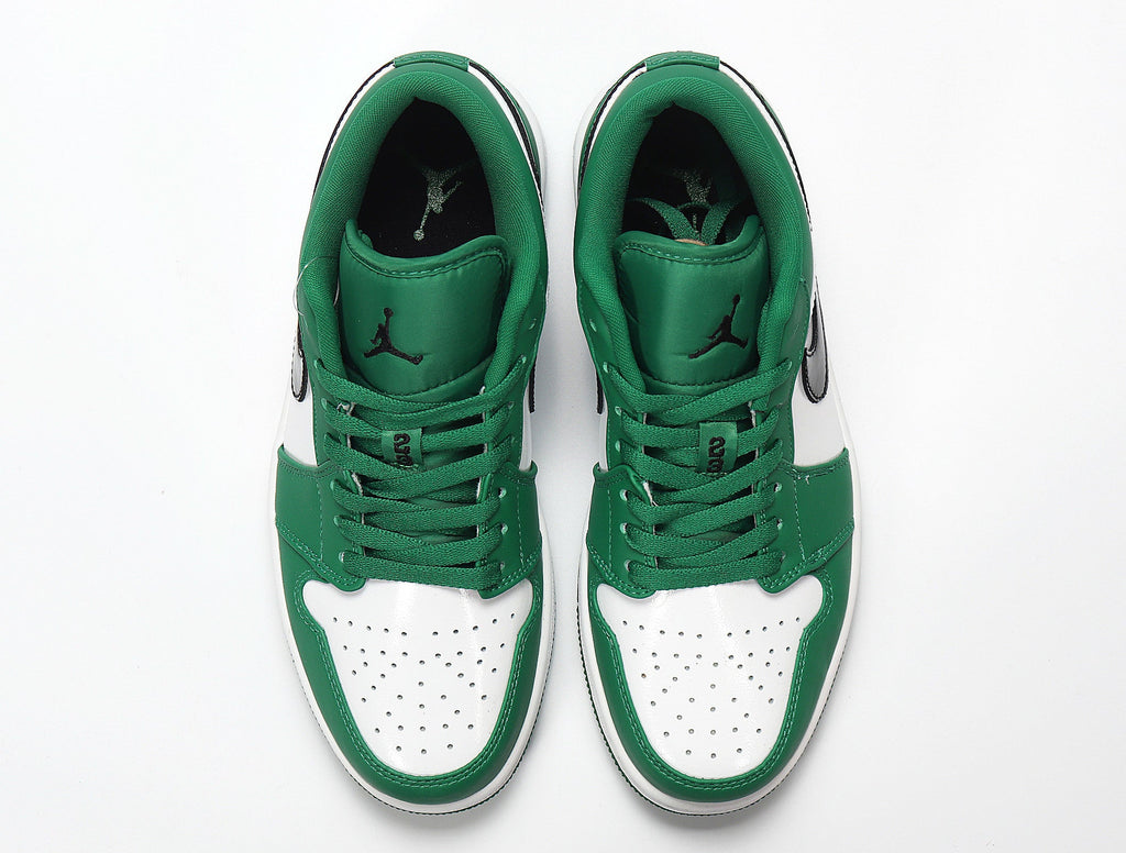 Jordan 1 Low White and Green Sneakers 553558-301