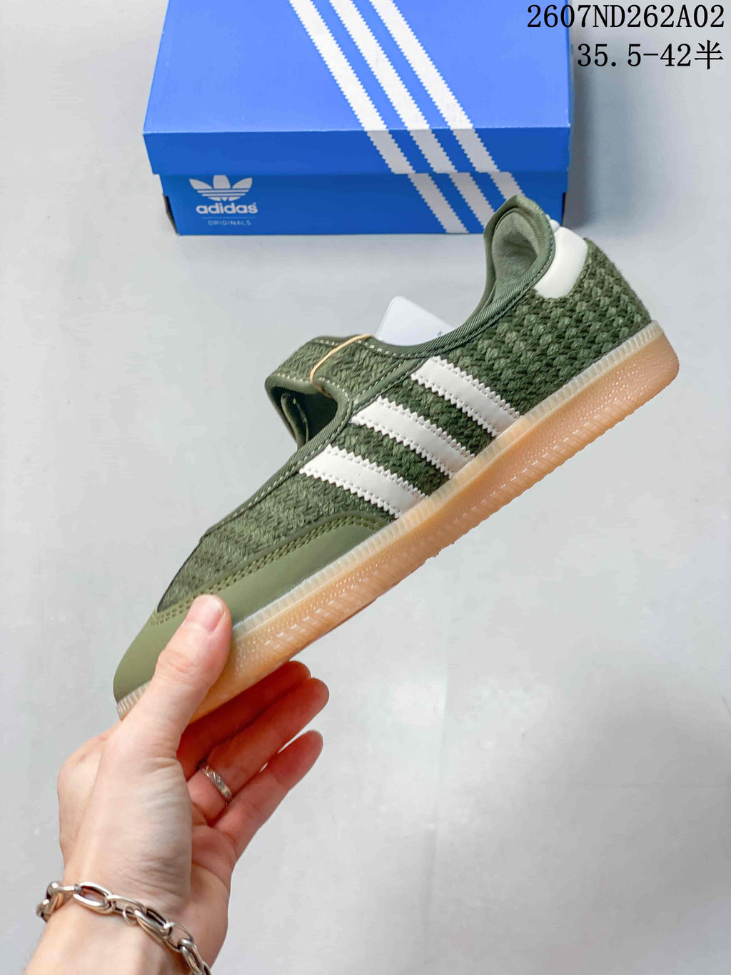 adidas Originals Samba Crochet Green Mary Jane Sneakers
