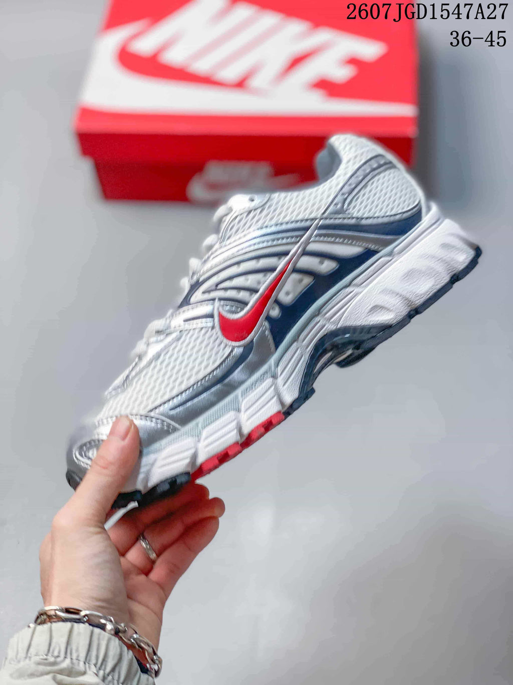 Nike Air Max Moto 2K Sneakers White Silver Red