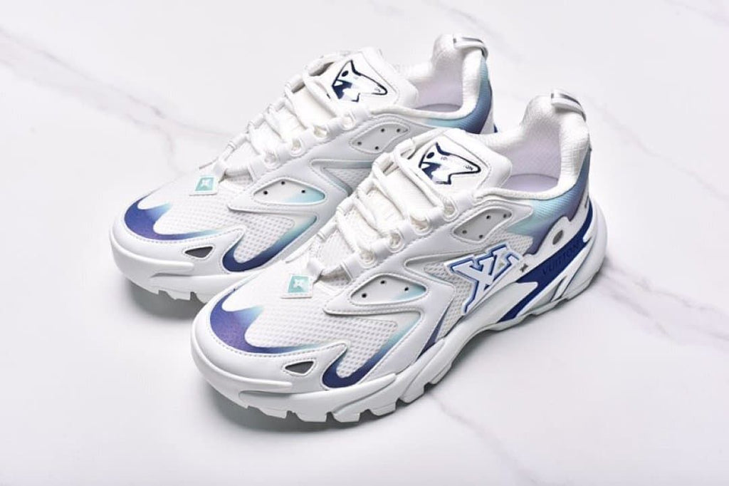 Louis Vuitton Runner Tatic Sneakers in White and Blue