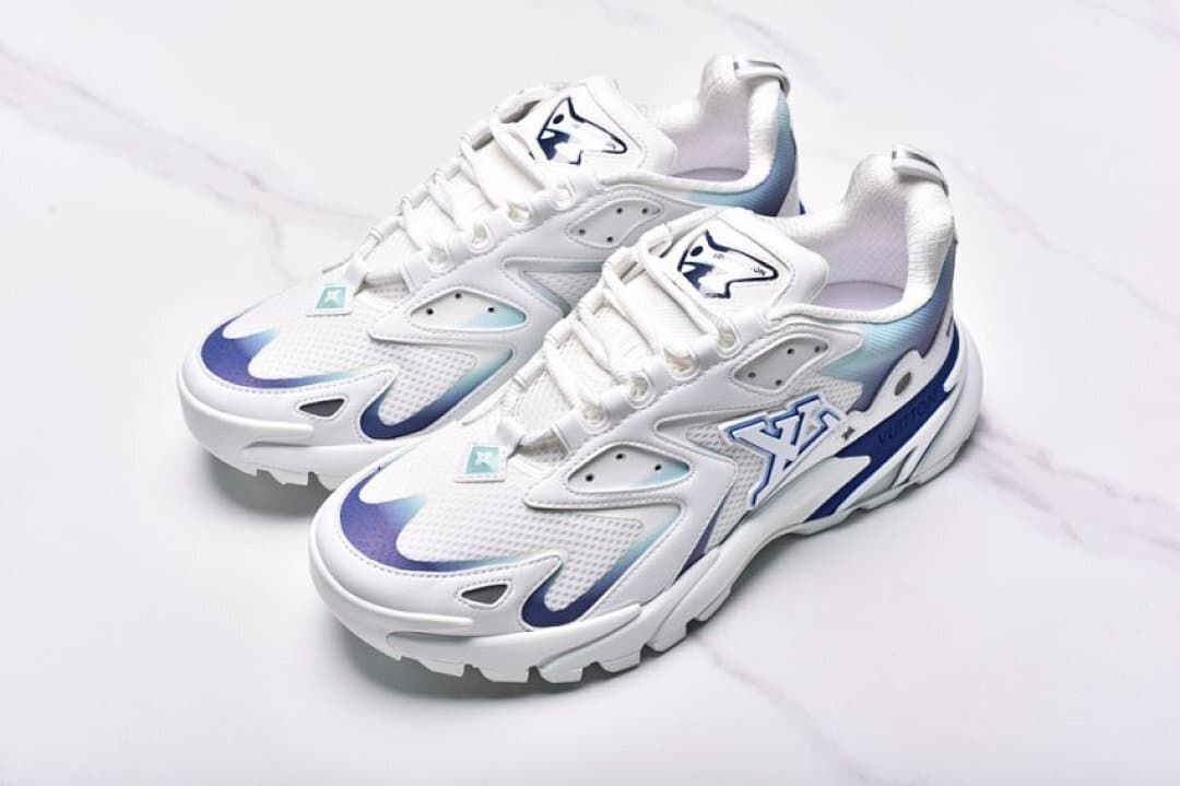 Louis Vuitton Runner Tatic Sneakers in White and Blue