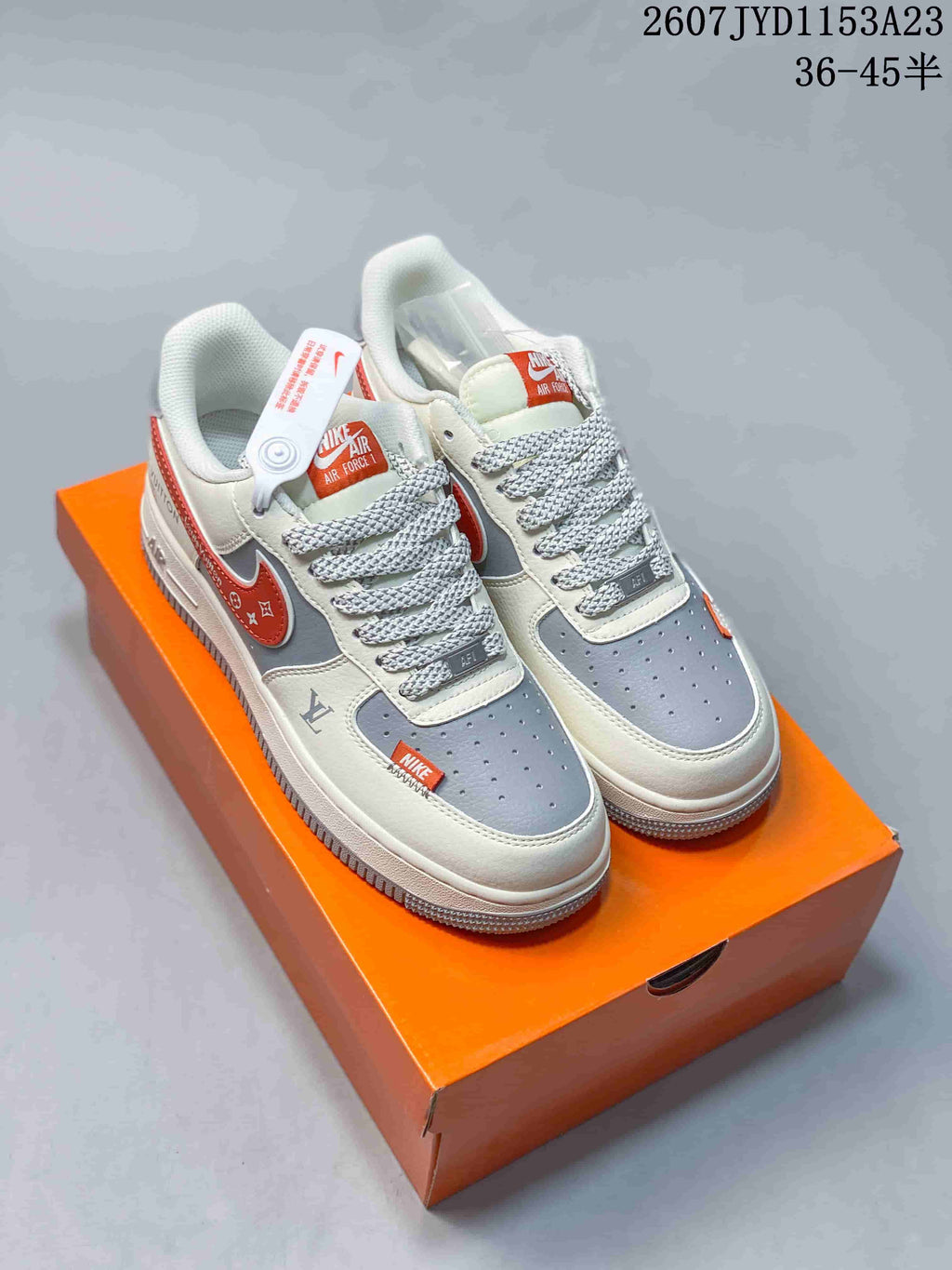 Nike Air Force 1 '07 Low White Grey Red Sneakers 2607JYD1153A23