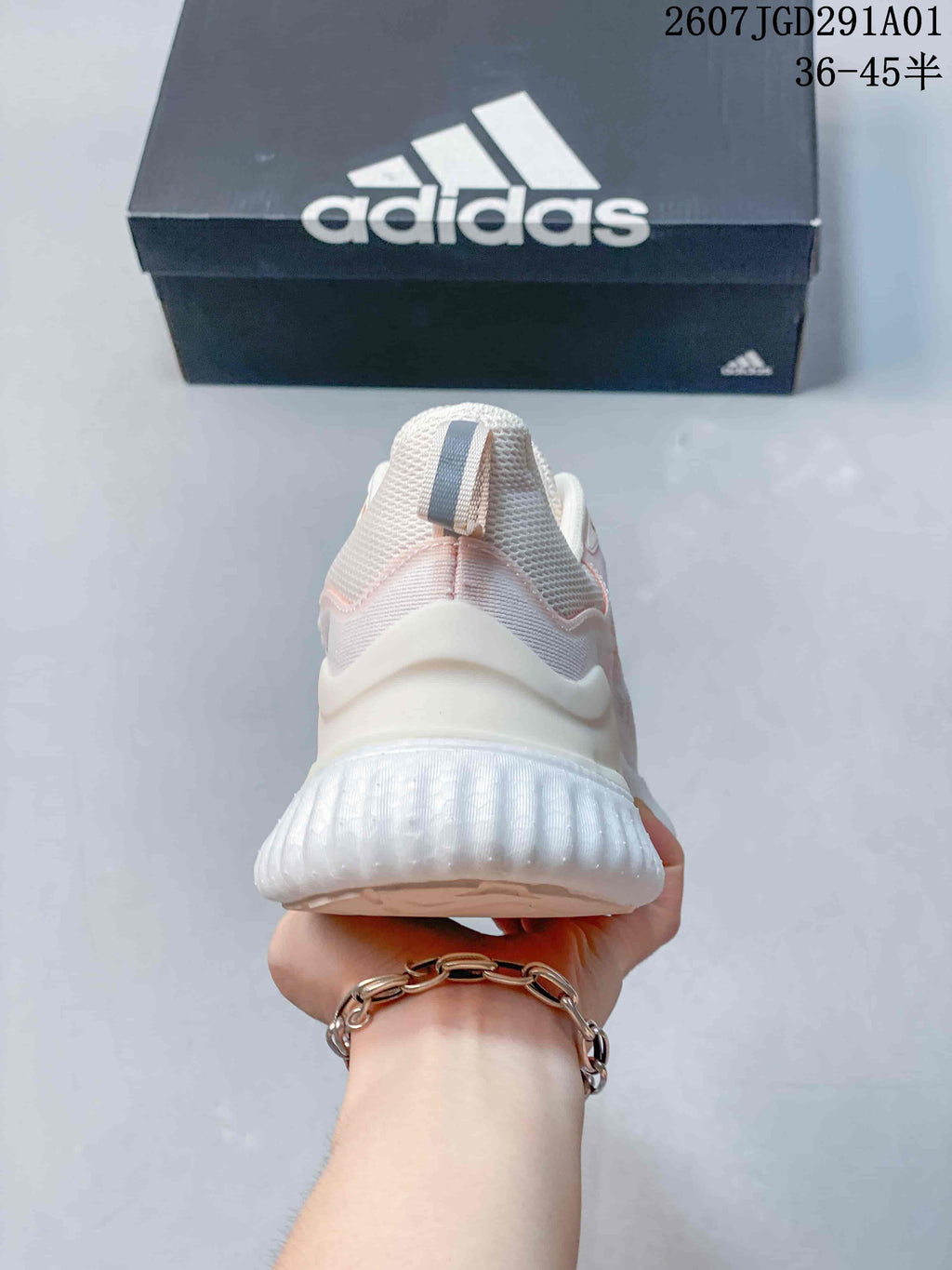 adidas AlphaBounce Beyond Running Sneakers in White and Pink