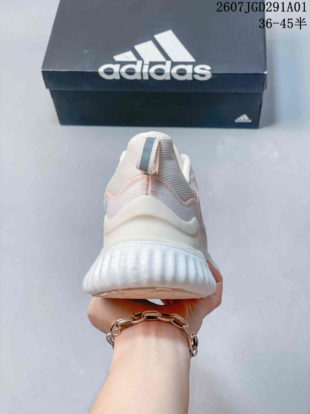adidas AlphaBounce Beyond Running Sneakers in White and Pink