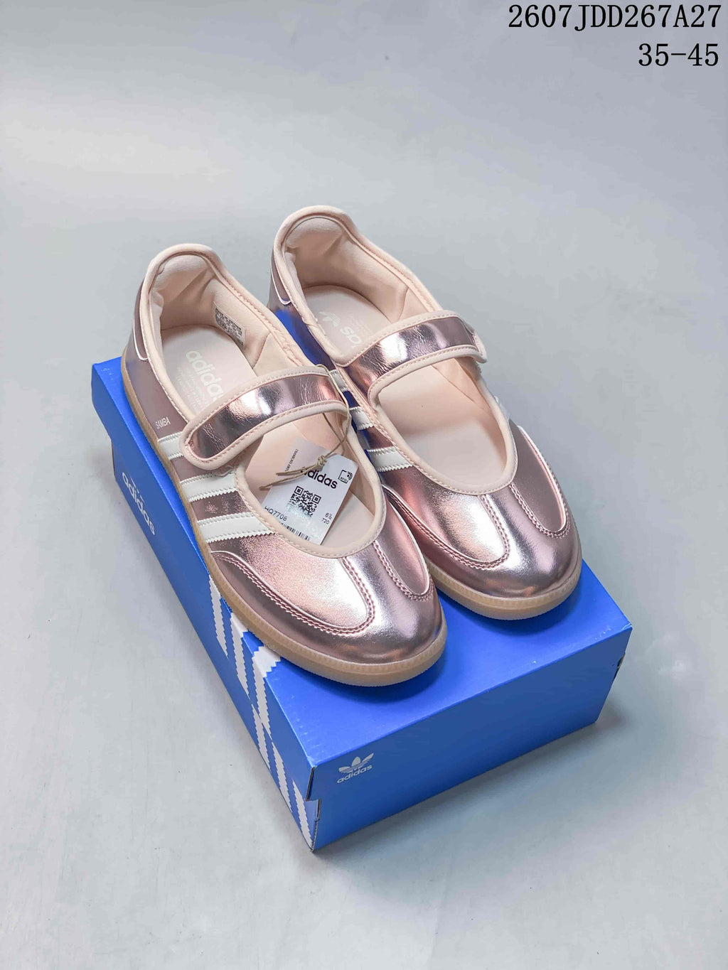 adidas Samba Jane Metallic Pink Mary Jane Sneakers