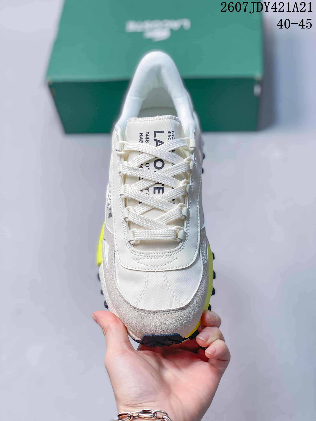 Lacoste Low-Top Lace-Up Sneakers White Grey 2607JDY421A21