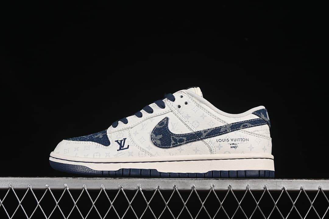 Nike SB Dunk Low Blue Denim Monogram Sneakers SC9772-802