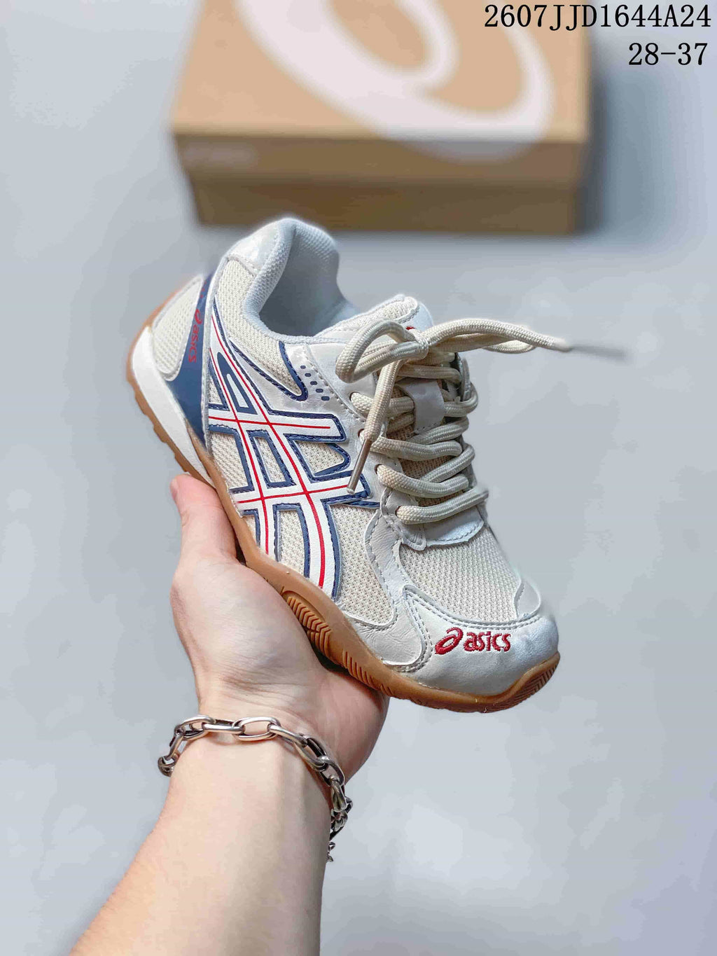 ASICS HYPERSYNC Kids' Running Sneakers White Blue Red