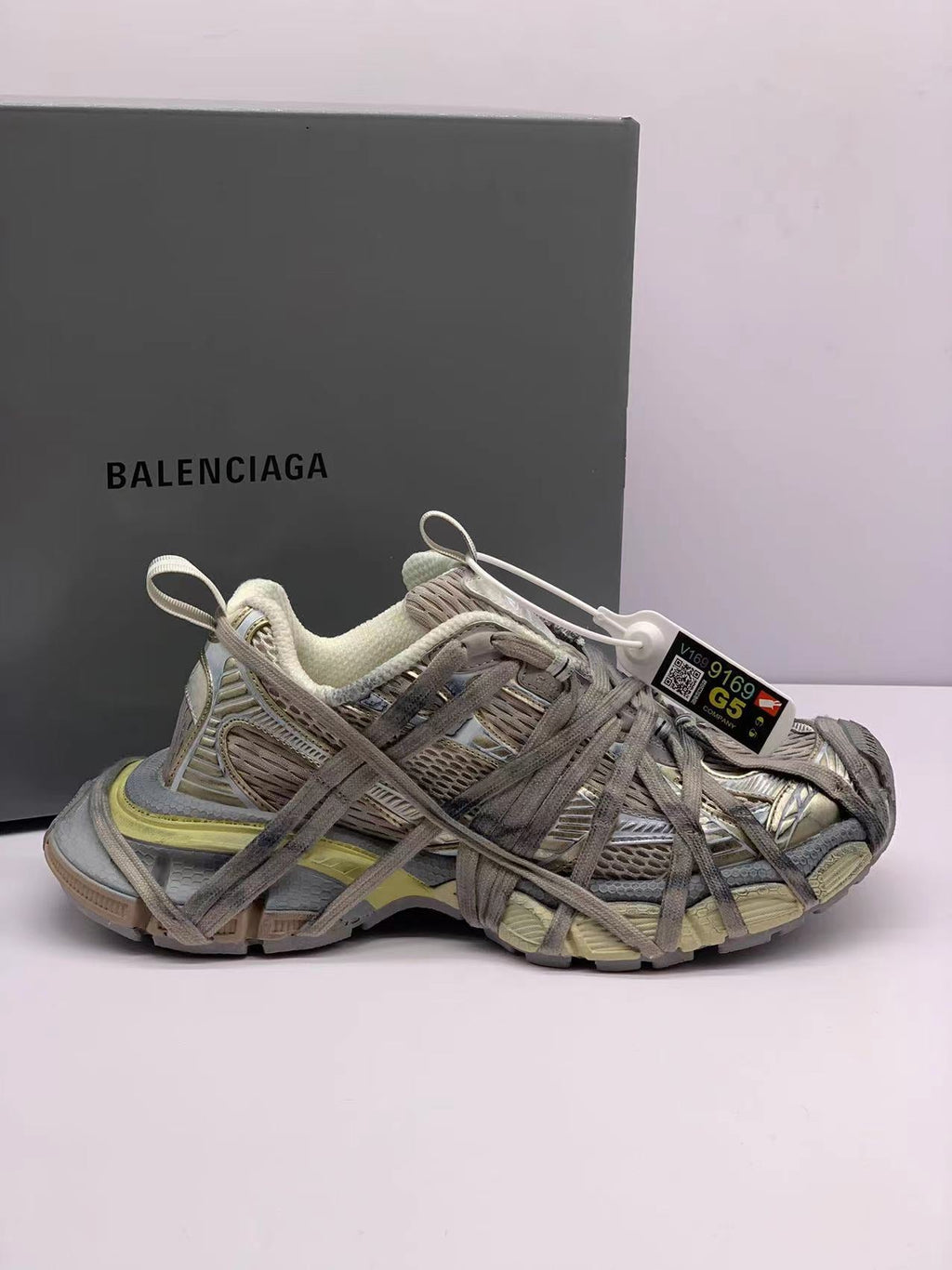 Balenciaga 3XL Spider Sneakers Champagne