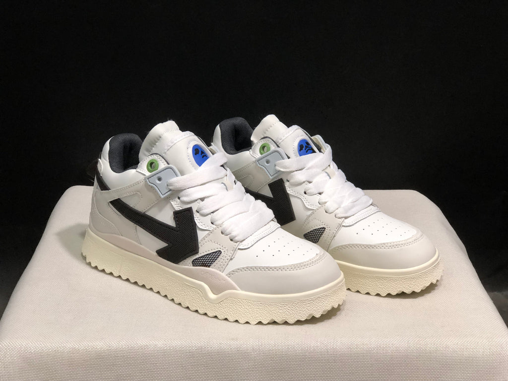 Off-White White Sneakers with Black Arrow Detail