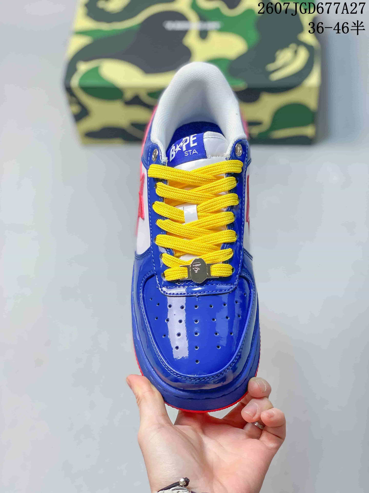 BAPE Star To Low Low-Top Sneakers Blue Red Yellow