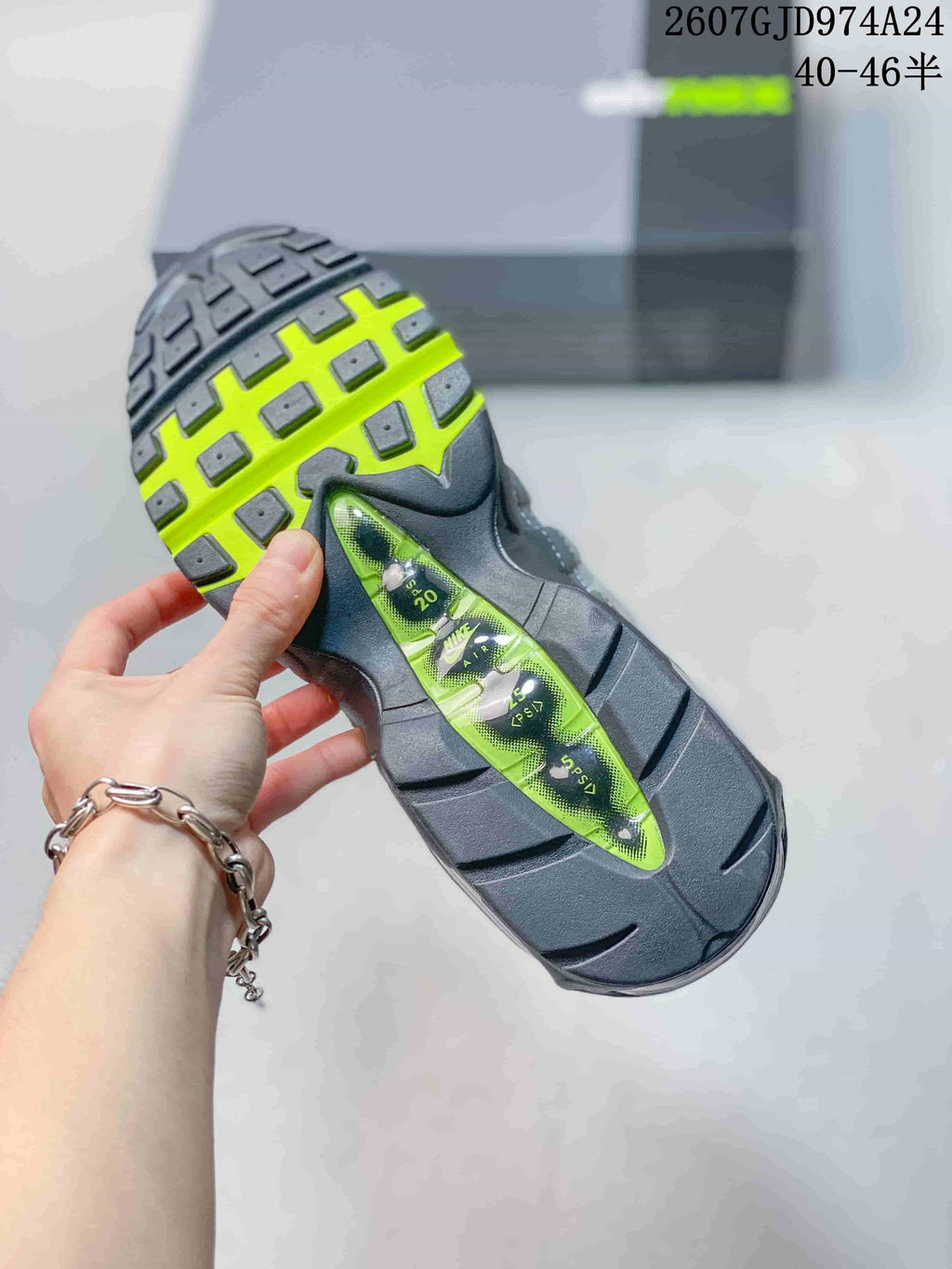 Nike Air Max 95 OG Sneakers Grey Black Neon Green JD974A24