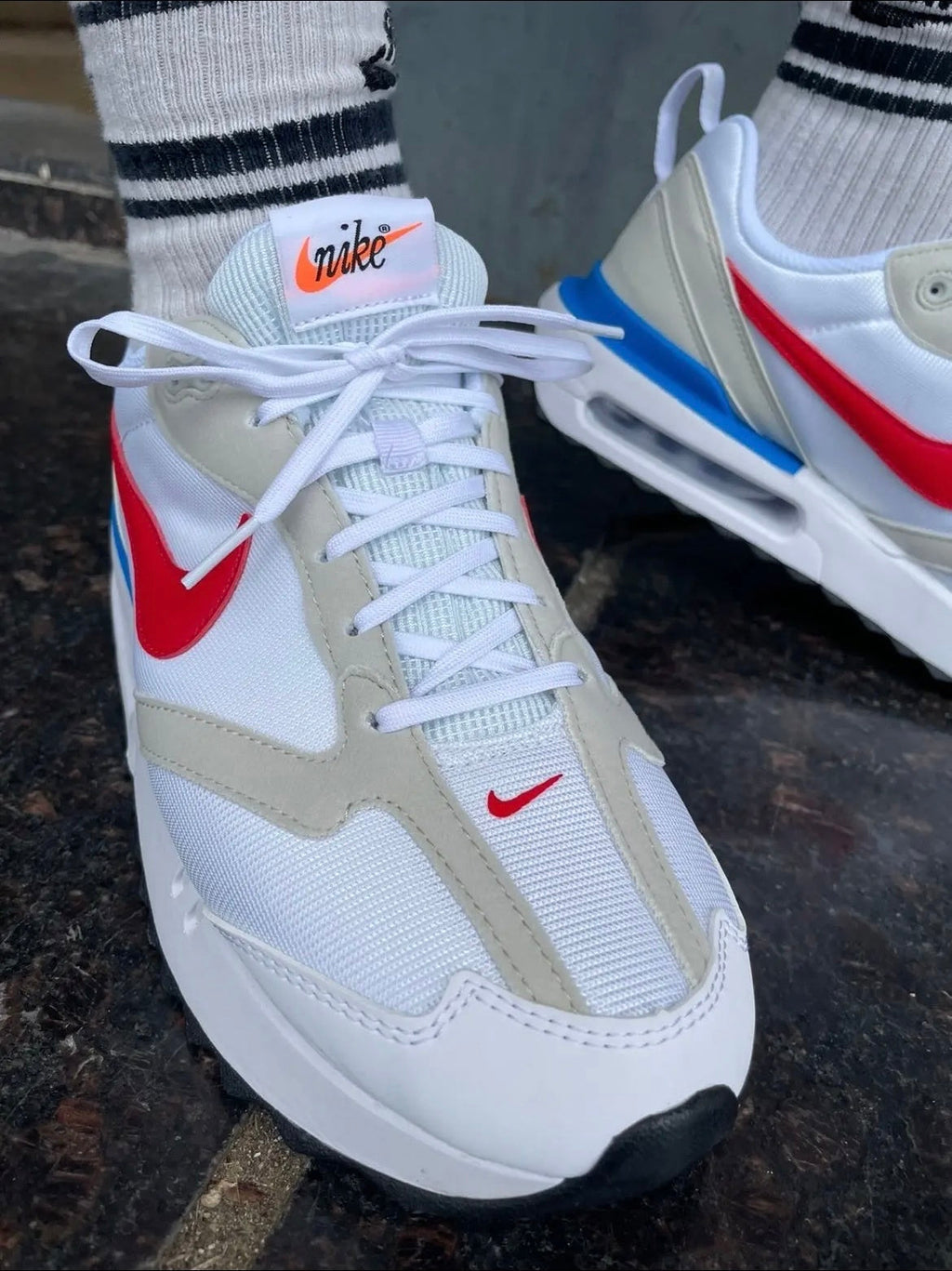 Nike Air Max Dawn Sneakers White Red Blue DM0013-100