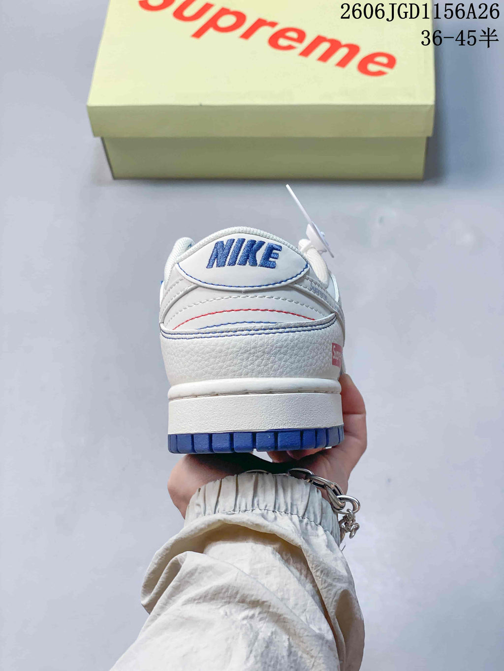 Nike Dunk Low White and Blue Sneakers