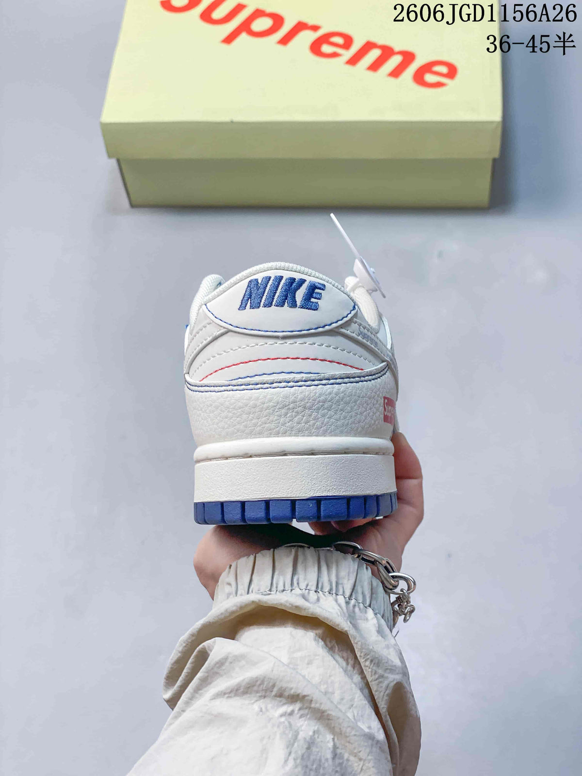 Nike Dunk Low White and Blue Sneakers
