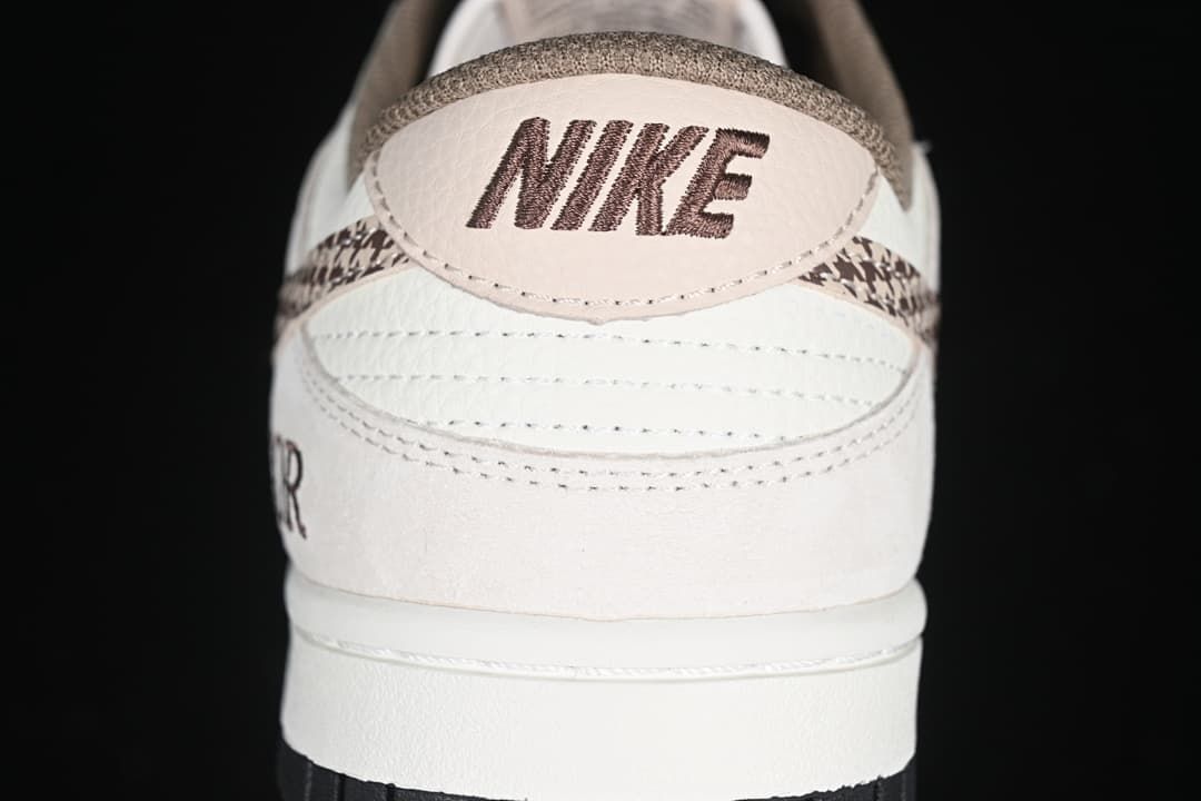 Nike SB Dunk Low Cream Houndstooth Swoosh Sneakers