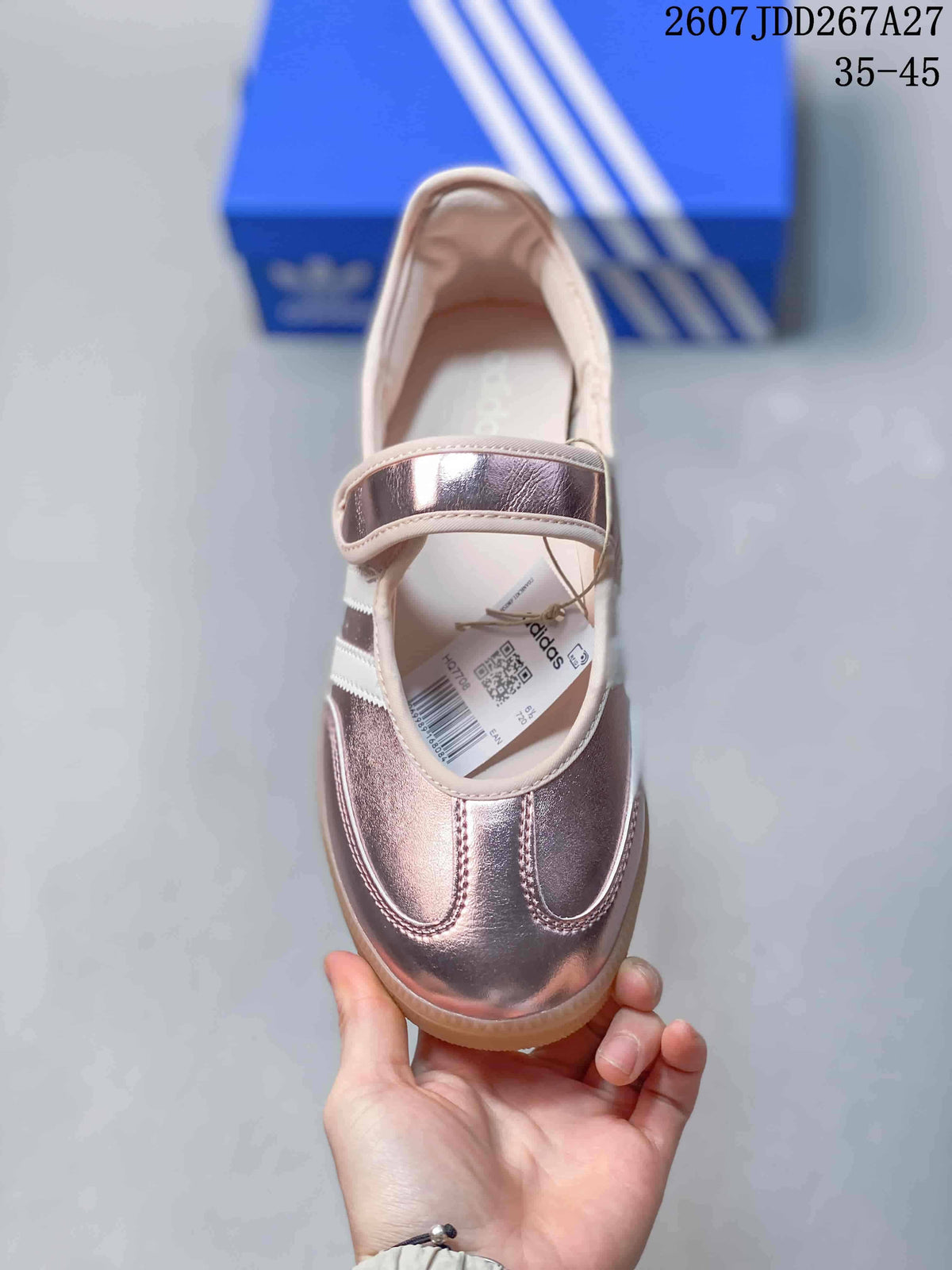 adidas Samba Jane Metallic Pink Mary Jane Sneakers