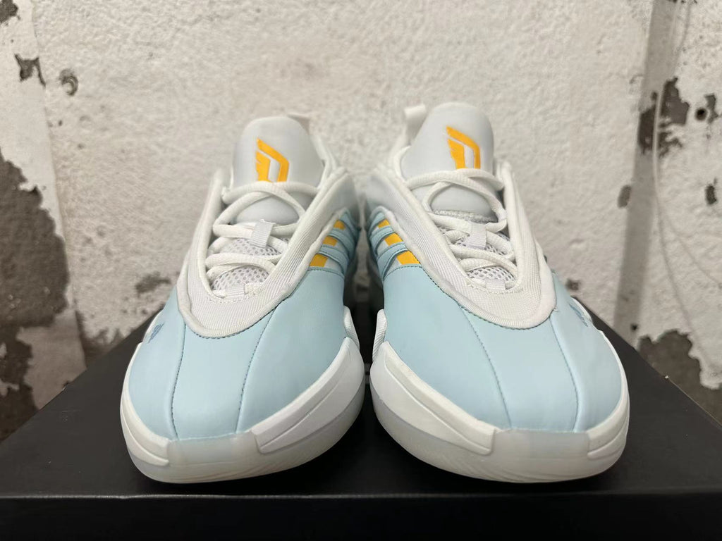 Adidas Dame 9 Basketball Shoes White Blue Yellow