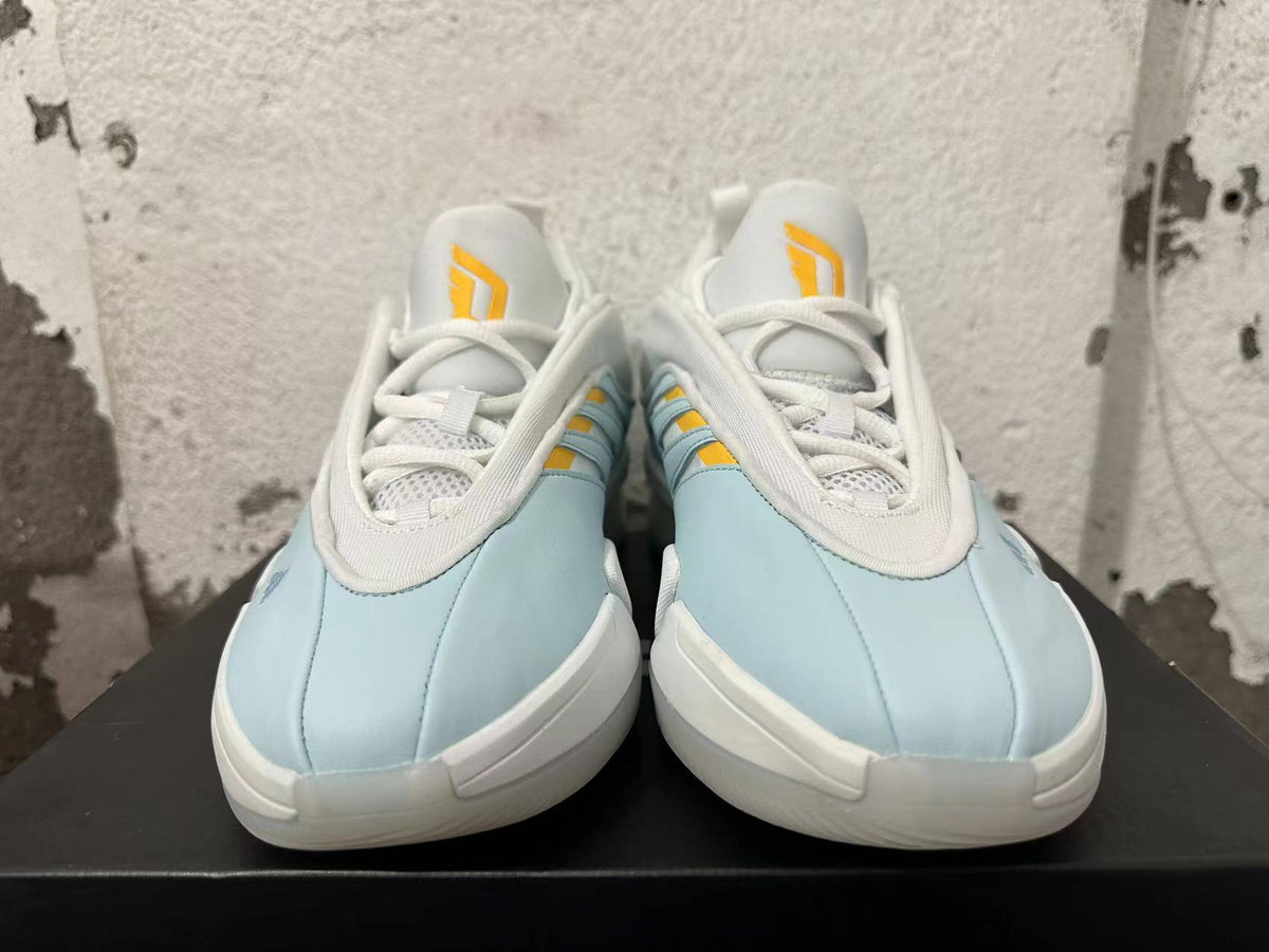 Adidas Dame 9 Basketball Shoes White Blue Yellow