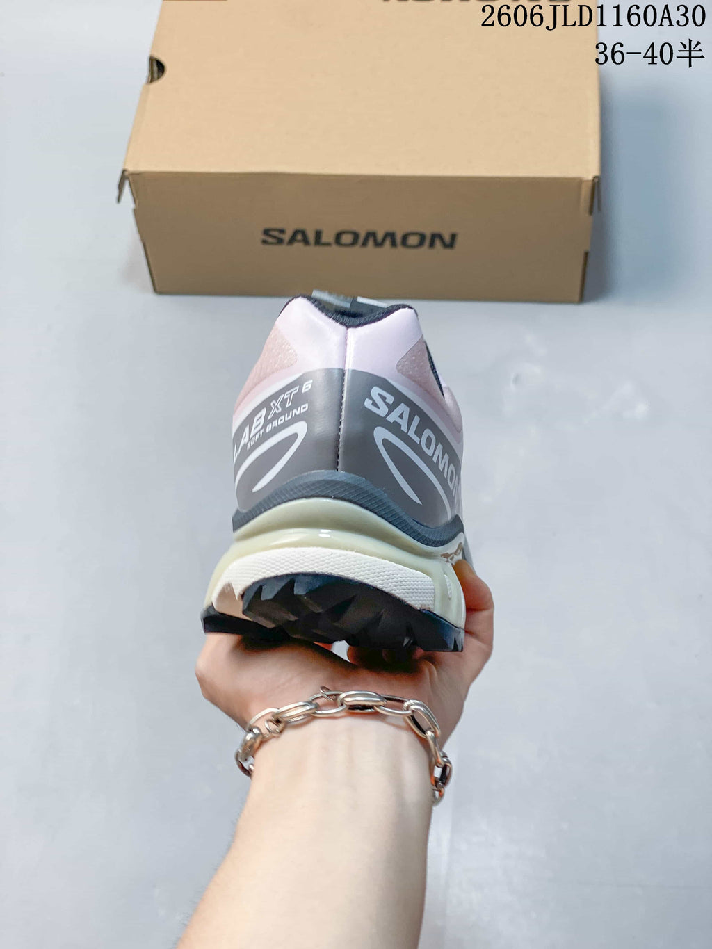 Salomon XT-6 Trail Sneakers in Pink and Gray