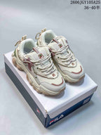 FILA Fusion Chunky Sneakers in Cream and Mauve