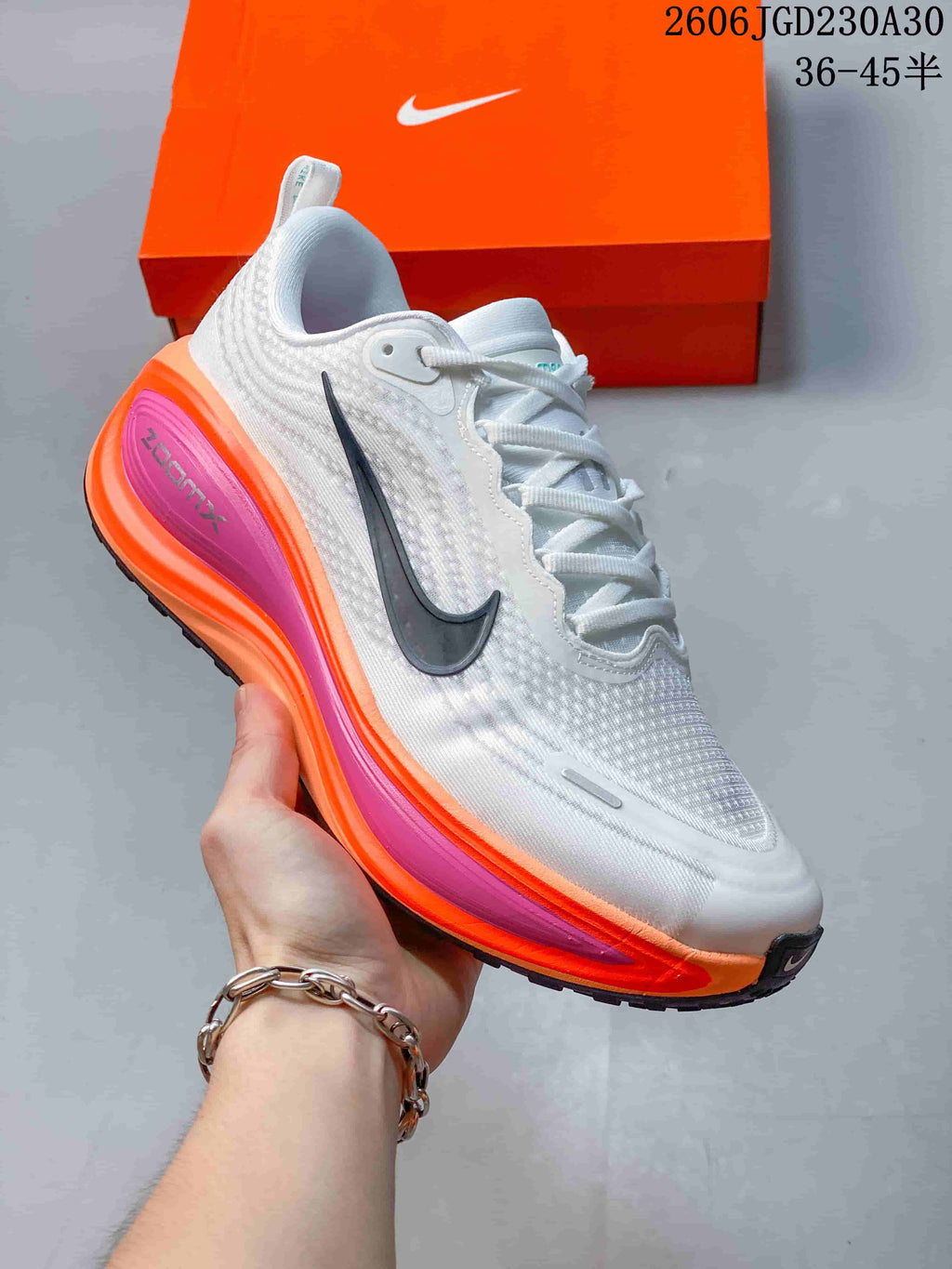 Nike Vomero Plus Running Shoes White Orange Pink