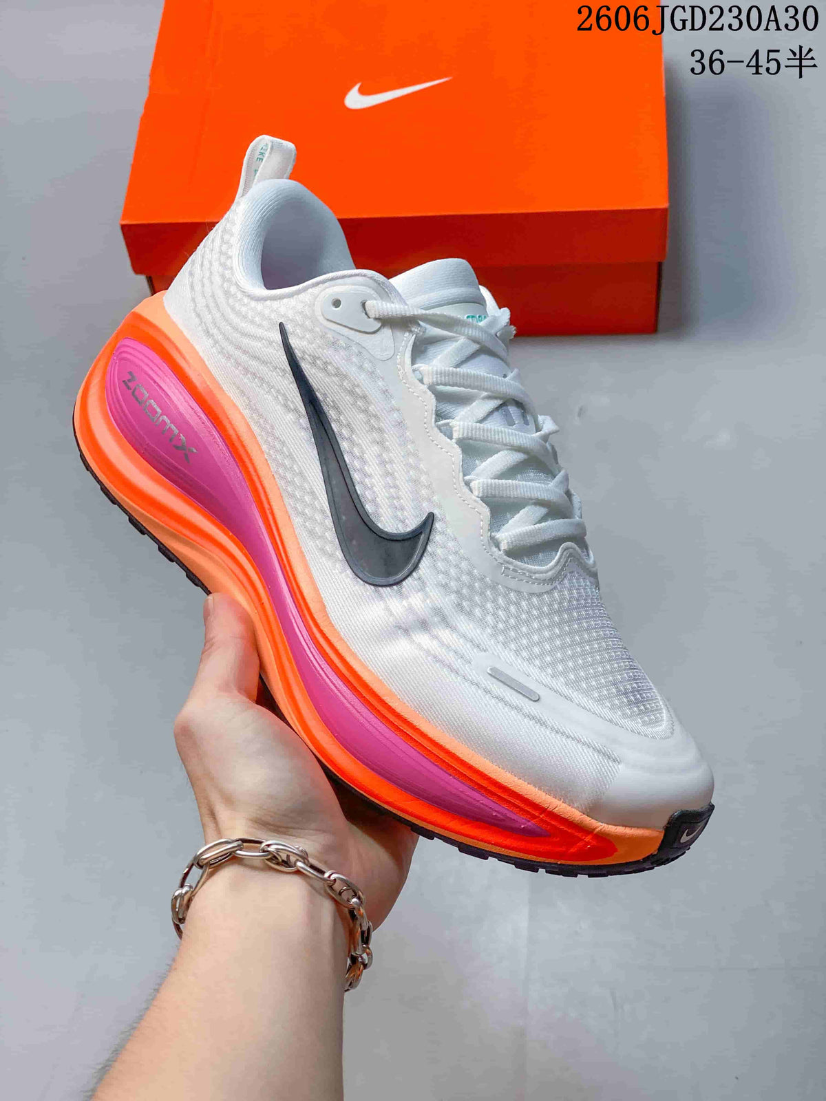 Nike Vomero Plus Running Shoes White Orange Pink