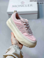 Moncler Pacey Pink and White Platform Sneakers