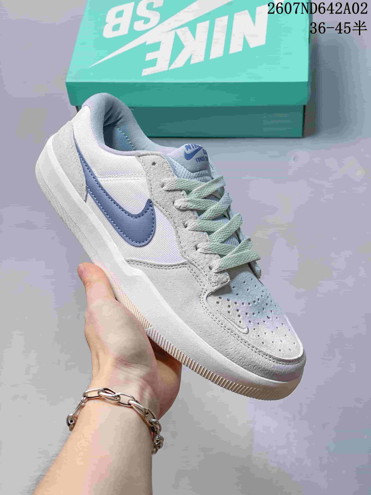 Nike SB Force 58 Low-Top Sneakers in Gray and Blue