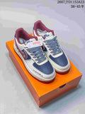 Nike Air Force 1 '07 Low White Blue Burgundy Sneakers