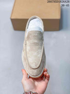 Loro Pian Suede Loafers Beige 2607HXD1826A26